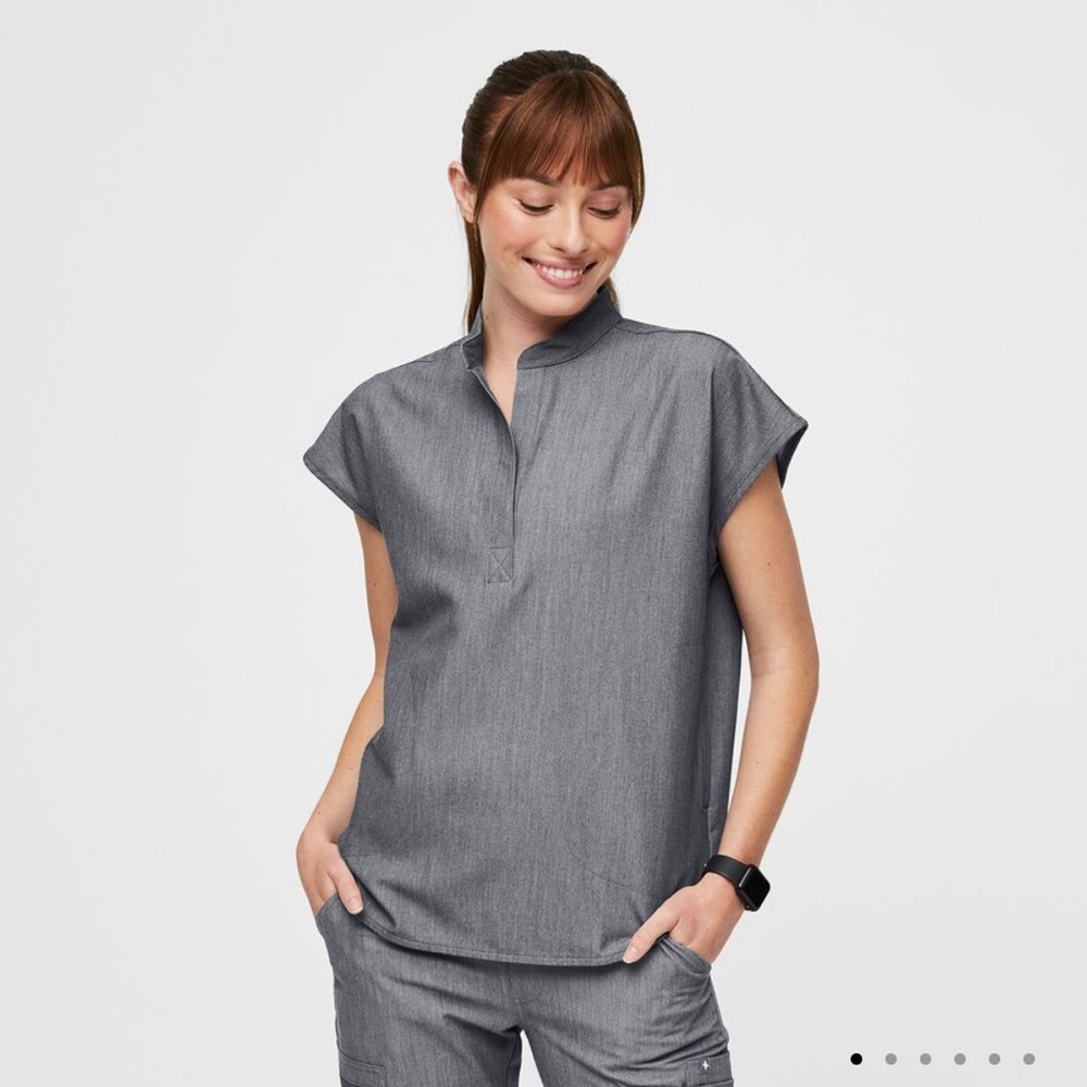 FIGS Graphite Rafaela Oversized Scrub Top